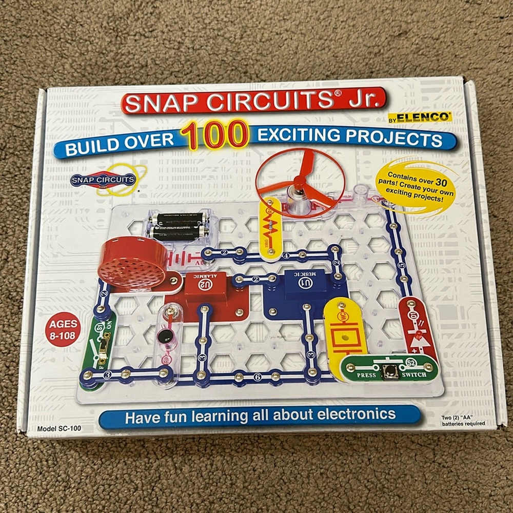 Snap Circuits Jr. SC-100 Electronics Exploration Kit, 30 Parts